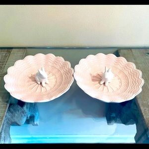 Adorable Pink And White Bunny Bowls